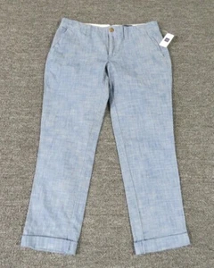 Gap Slacks Pants Womens 2 Blue Cuffed Flat Front Ankle New - Picture 1 of 13