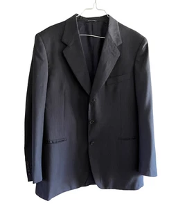 CANALI made in italy suit jacket size 50R dark brown straips - Picture 1 of 12