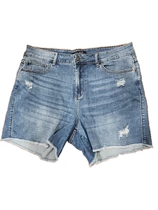 Judy Blue Jean Shorts Light Wash Distressed 36" waist Women's 2XL - Picture 1 of 8