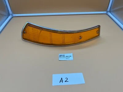 NEW GENUINE PORSCHE 911 74-89 CHROME FRONT INDICATOR HEADLIGHT LENS 90163190304 - Image 1 of 4
