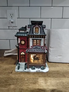 LEMAX 2000 MacEvoy’s PIANOS (RETIRED) Caddington Village Porcelain Lighted House - Picture 1 of 10