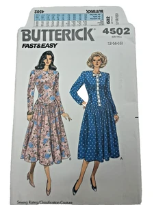 Butterick 4502 Drop Waist Dress Pattern Size 12-16 New Envelope Damage - Picture 1 of 6