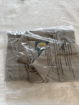 cabelas mens shirt Medium Beige Button Up Elbow Patches Work Hunting Trucker - Image 1 of 4
