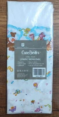 Vtg Care Bears Birthday American Greetings Plastic Table Cover Tablecloth B20 - Image 1 of 2
