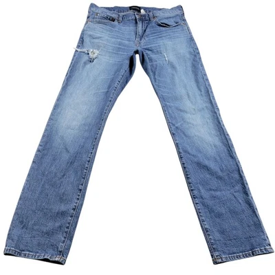 J Crew Jeans Men’s 32x29.5 Tag 32x30 Slim Fit 484 Distressed Dark Wash Denim - Image 1 of 4