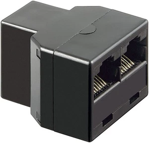 Adapter T ISDN ; TEL ADAPTER RJ45/8P8C 1xF 2xF CZARNY - Zdjęcie 1 z 1