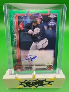 2025 Topps Chrome Pro Debutto Juan Baez Verde Auto /99 - Foto 1 di 2