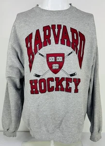 Vintage Harvard University Hockey Lee Cross Grain Hockey Crewneck Sweatshirt - Picture 1 of 10