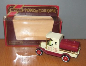 Matchbox Yesteryear Y3 Model T Ford Tanker Carnation Factory Error Missing Tampo - Picture 1 of 7