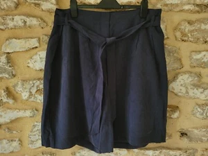 BOLSO CORTO DE PISO PIERNA COMPLETA UK 18 VERANO AZUL MARINO FLOTANTE ELEGANTE CINTURÓN DE CORBATA FORMAL NUEVO - Imagen 1 de 21