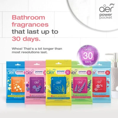 6 x Godrej aer Pocket Air freshener Long-lasting Bathroom Fragrance Up to 30Days - Image 1 of 4