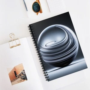 Spiral Notebook - Ruled Line_118 Pages_3D Silver Circle(Only Front) - Picture 1 of 5