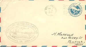 First Airmail Flight Savannah GA April 1 1931 AAMC#19N24 - Picture 1 of 1