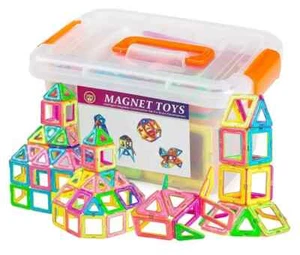 Magnetic Building Blocks-64 Pcs Kids Magnet Toys Construction Building Tiles for - Picture 1 of 3