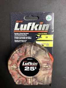 LUFKIN 25' Camoflage Hi Viz Tape Measure - Catalog # CMOH625 HD 2 Rivet End Hook - Picture 1 of 4