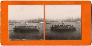 Marseille.Les Bateaux.Le Port.Photo Stereo argentique.S.I.P.Silver Stereoview. - Picture 1 of 1