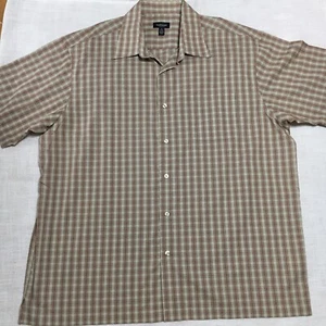 Vintage 90er Van Heusen Camp Hemd Herren XL rot kariert Baumwolle Knopfleiste Freizeit Relax  - Bild 1 von 11