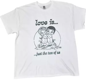 1972 Kim Casali LOVE IS Men White T-shirt. . . Night Light Comic L.A. - Picture 1 of 1