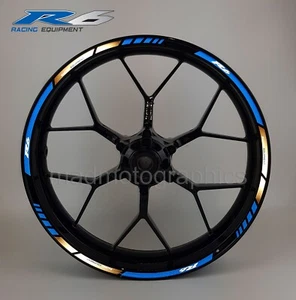 YZFR 6 decalcomanie ruota moto riflettenti adesivi cerchio per Yamaha YZF R6 - Foto 1 di 5