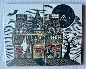 NEW Pottery Barn Scary Haunted House Cork Placemats Set of 4, Halloween, Ghosts - Picture 1 of 3