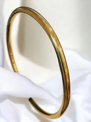 Exquisito Brazalete Brazalete Dubai Hecho a Mano 4 MM Sello Oro Amarillo 22K Foto 1 de 4