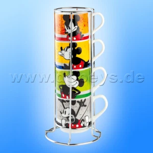 EGAN Disney Espresso Tassen "Mickey I Am" stapelbar 4er Set + Metallgestell, 8cl - Bild 1 von 2