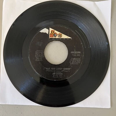 Jim Croce Bad Bad Leroy Brown/A Good Man Like Me ABC-11359 45 7" Tested VG+ - Image 1 of 4