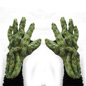 Octopus Tentacles Cthulhu Hands Green Sea Cosplay Adult Halloween Costume Gloves - Picture 1 of 5