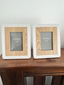 2X Emporium Photo Frame Pair (Natural/White) - 4x6 Inch Brand New - Picture 1 of 6