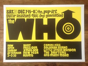 THE WHO POP ART GUITAR SMASHING CONCERT POSTER A3+ THICK CARD - MINT - Picture 1 of 1