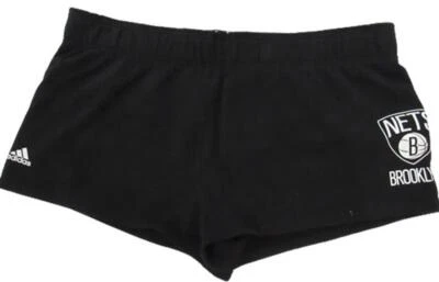 New Brooklyn Nets Womens Sizes XL-2XL Black Adidas Shorts - Image 1 of 4