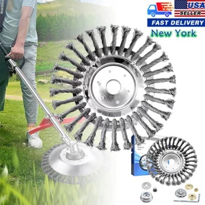 8"Garden Lawn Trimming Wire Wheel Brush Cutter Lawn Mower Head Accessory Kit - Picture 1 of 18