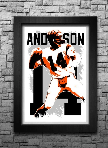 KEN ANDERSON art print/poster CINCINNATI BENGALS FREE S&H! JERSEY Cover