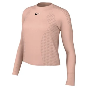 Nike Running Shirt Long Sleeve Dri Fit Peach Size Womens L NEW - Picture 1 of 8