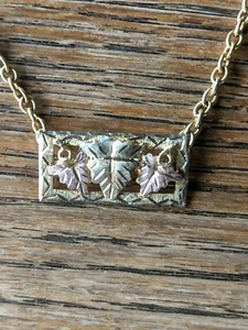 VTG MENS BLACK HILLS Gold TIE CLIP ANSON TOP BAR ROSE Green 10K South Dakota SD - Picture 1 of 9