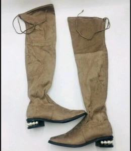 Catherine Malandrino Women's Over The Knee Boots Taupe Size 8.5 - Picture 1 of 3