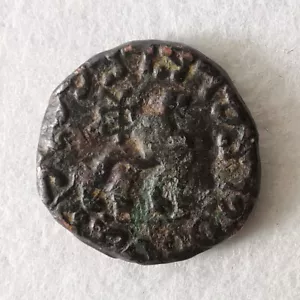 Moneda de Bronce del Reino Escita Indo Toro y León Griega Antigua #666 - Imagen 1 de 5