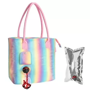 Wine Purse Tote Bag with Hidden Dispenser Insulated Large Wine Carrier Set wi... - Picture 1 of 7