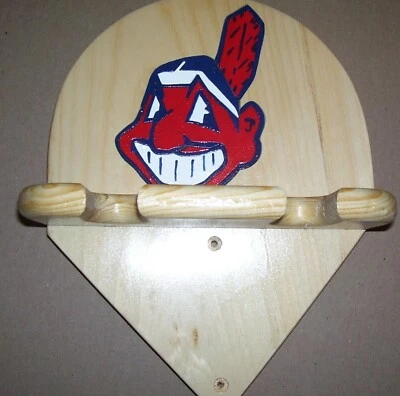Baseball bats Cleveland Indians Baseball Bat Rack to display 2 bats - Image 1 of 4