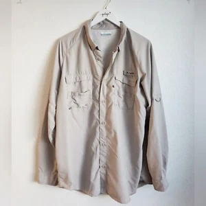 Columbia Men Tamiami II Long-Sleeve Shirt Tan Large - Picture 1 of 5