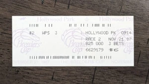 1987 Breeders' Cup Paramutual Ticket Hollywood Park November 21, 1987 - Picture 1 of 1