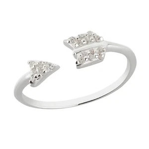 Zehenring Zehring Pfeil Kristall 925 Silber klarer Zirkonia Zehenschmuck - Bild 1 von 2