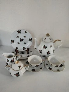 11 Piece Lefton China Holly and Berries Tea Set - Picture 1 of 12