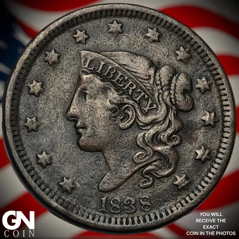 1838 Coronet Head Large Cent  Q3850 Cover