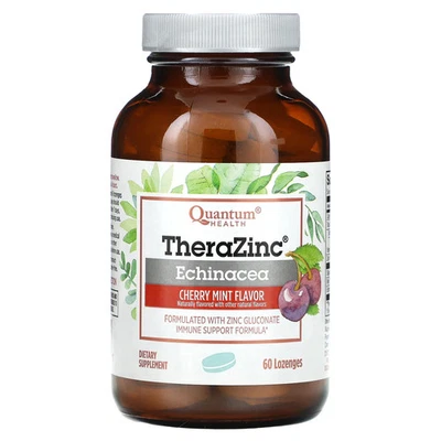 TheraZinc, Equinácea, Cereza Como Nueva, 60 Pastillas Foto 1 de 2