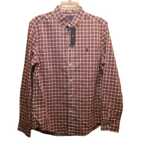 Polo Ralph Lauren nuova con etichetta camicia uomo taglia XL naturale elasticizzata vacanza rosso a quadri - Foto 1 di 8