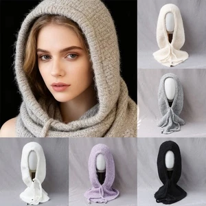 Cappello passamontagna in lana lavorato a maglia per bambini con sciarpa all-match copri orecchie - Foto 1 di 29