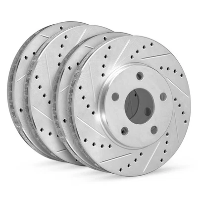 For Porsche Panamera 14-20 Drilled & Slotted Front & Rear Brake Rotor Set Foto 1 de 3