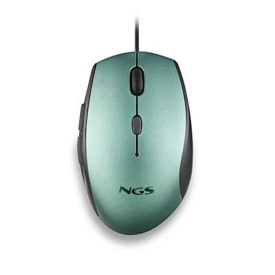 NGS Moth Ice, Wired Ergonomic Silent Mouse with USB-C Adapter, Green - Image 1 of 4