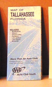 1990er AAA Straßenkarte von Tallahassee, Florida - Bild 1 von 1
